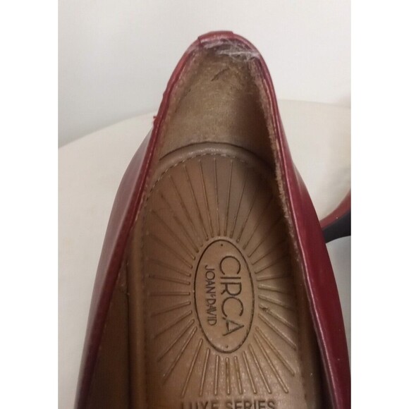 Red Leather Pumps Heels by Circa Joan & David Luxe Series Pointy Toe Size 6.5M - Picture 8 of 14